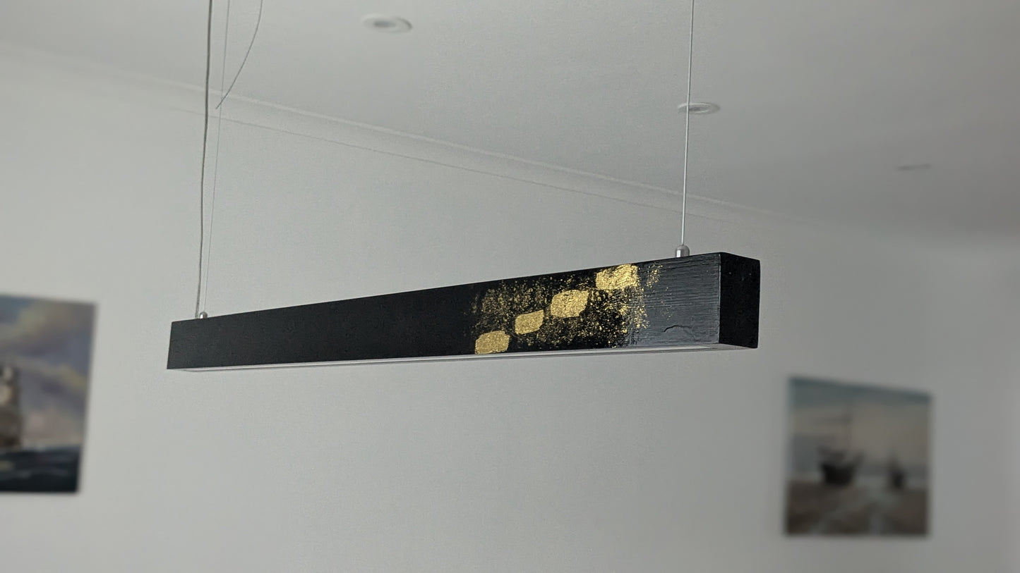 Modern LED Pendant Light | Golden leaf on ebony gloss finish