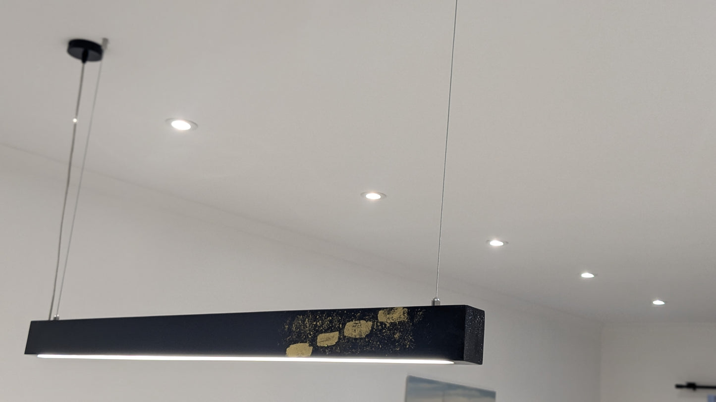 Modern LED Pendant Light | Golden leaf on ebony gloss finish