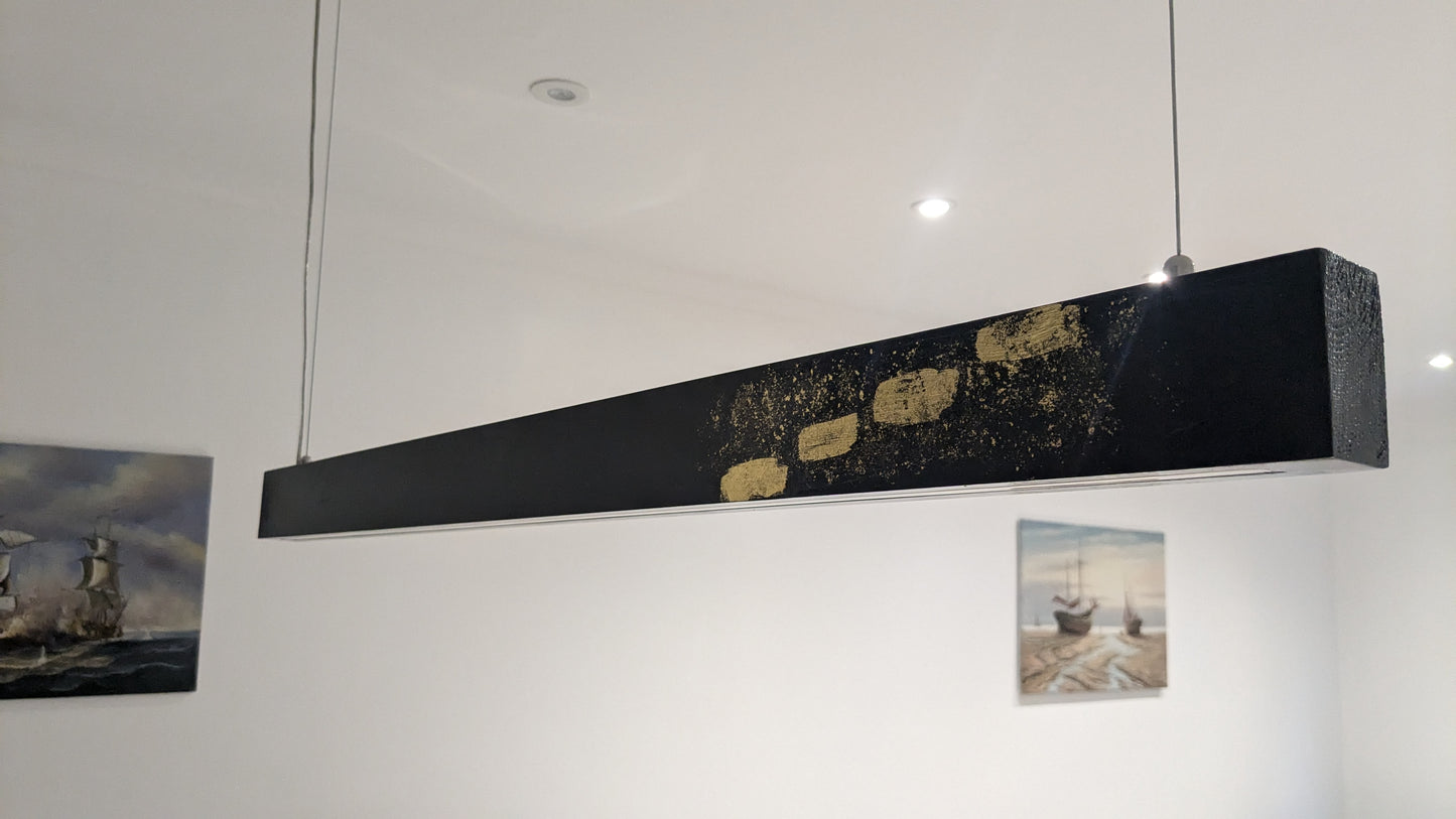 Modern LED Pendant Light | Golden leaf on ebony gloss finish