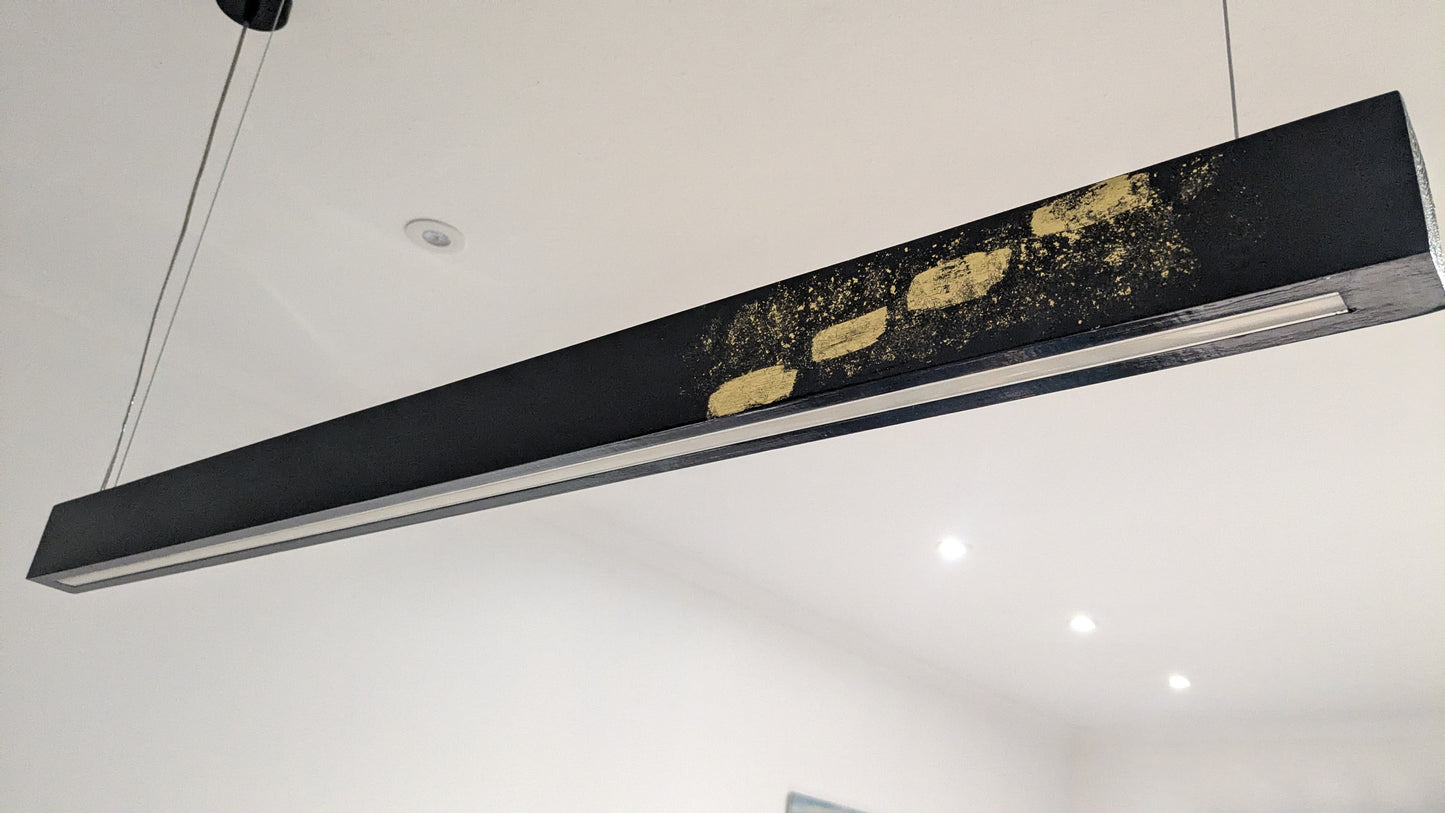 Modern LED Pendant Light | Golden leaf on ebony gloss finish