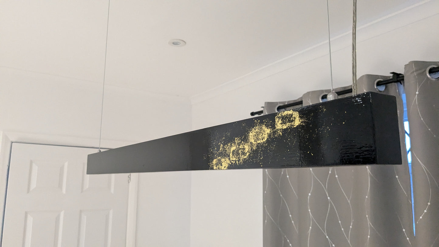 Modern LED Pendant Light | Golden leaf on ebony gloss finish