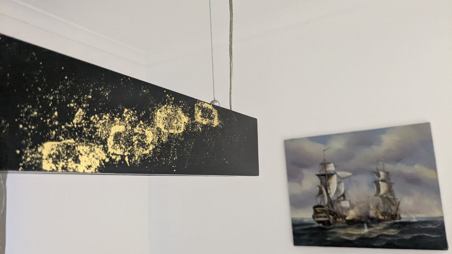 Modern LED Pendant Light | Golden leaf on ebony gloss finish