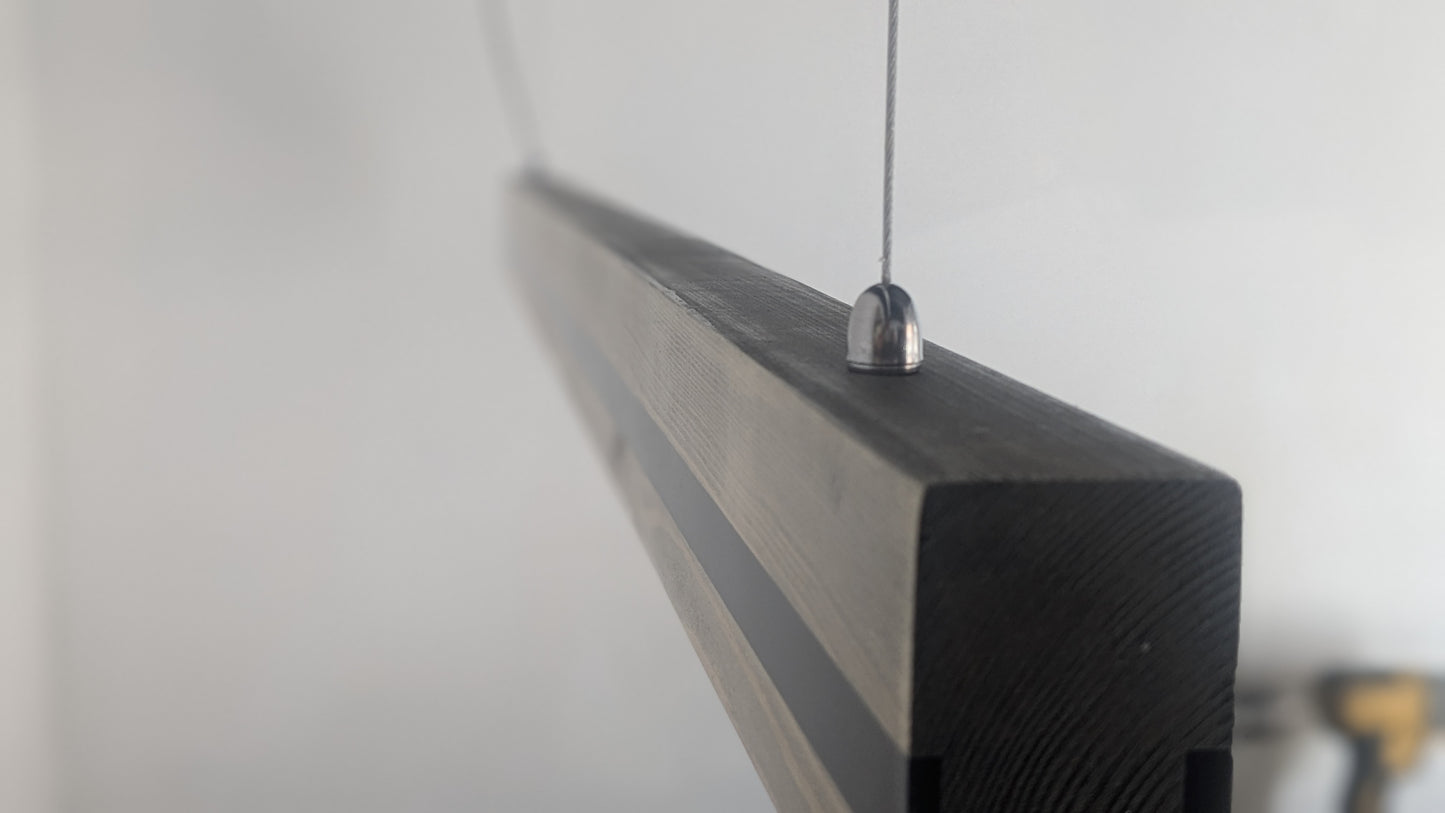 Pendant LED Light | Black Resin on Glossy Quartz Grey