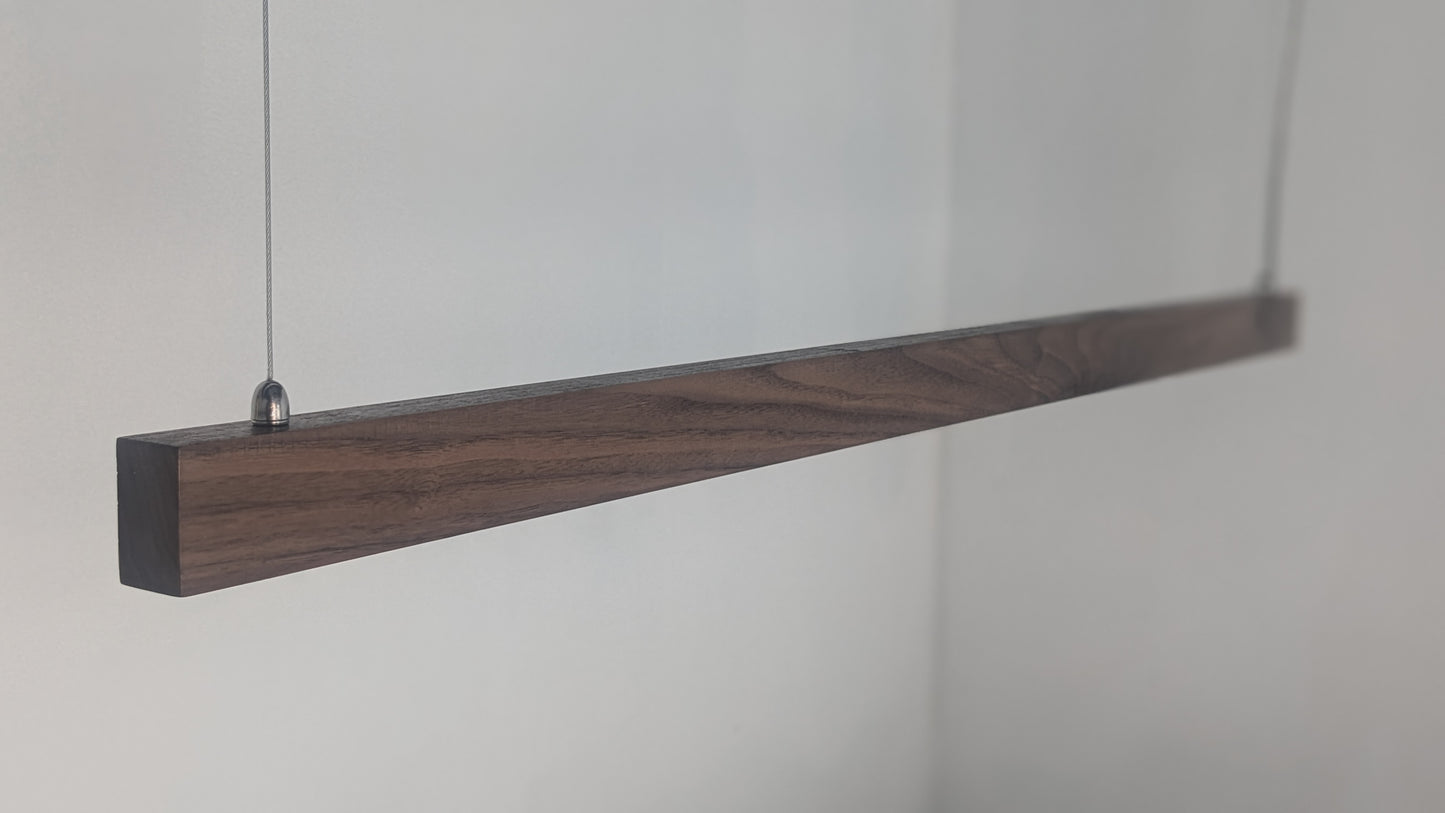 Liniar LED Pendant Light | American Walnut with Glossy Clear Hardwax Oil