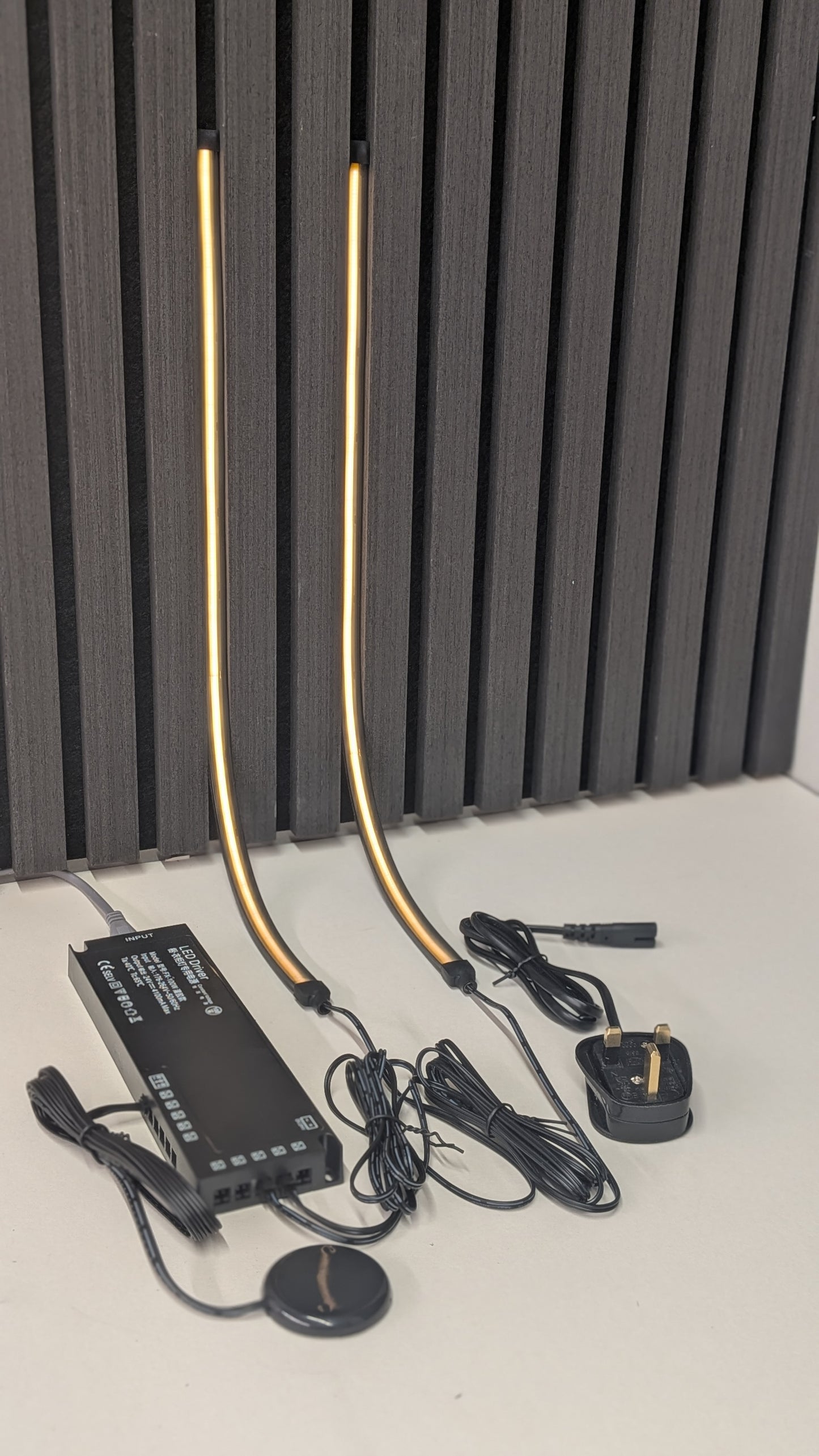 Invisible LED Lighting Kit for Acoustic Slate Wall Panels.