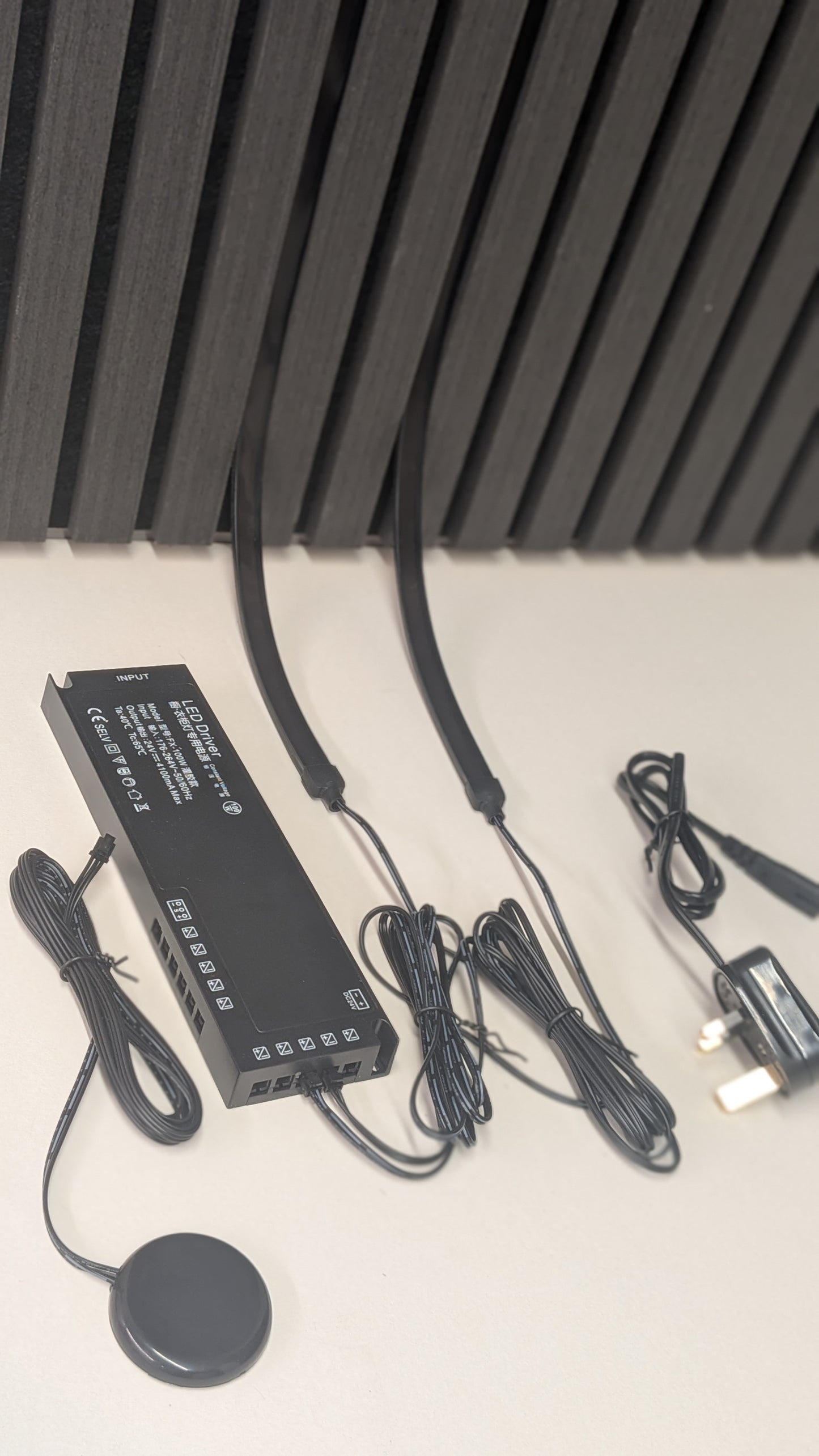 Invisible LED Lighting Kit for Acoustic Slate Wall Panels.