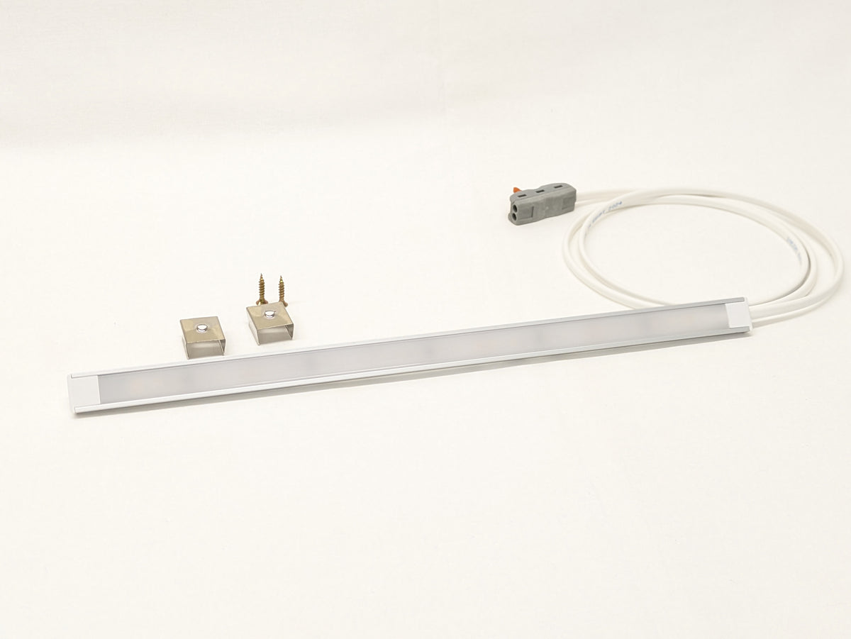 Discreet under cabinet LED lighting for kitchens, mains powered with no driver