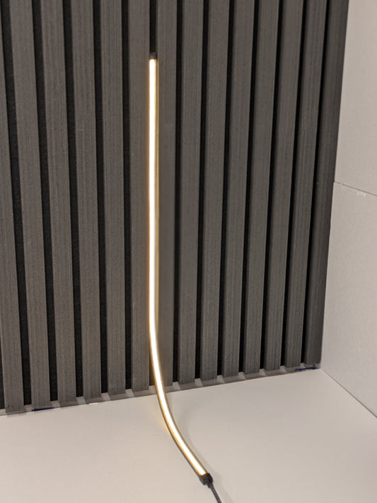 Invisible 230V LED light for acoustic slat wall panels, no driver required