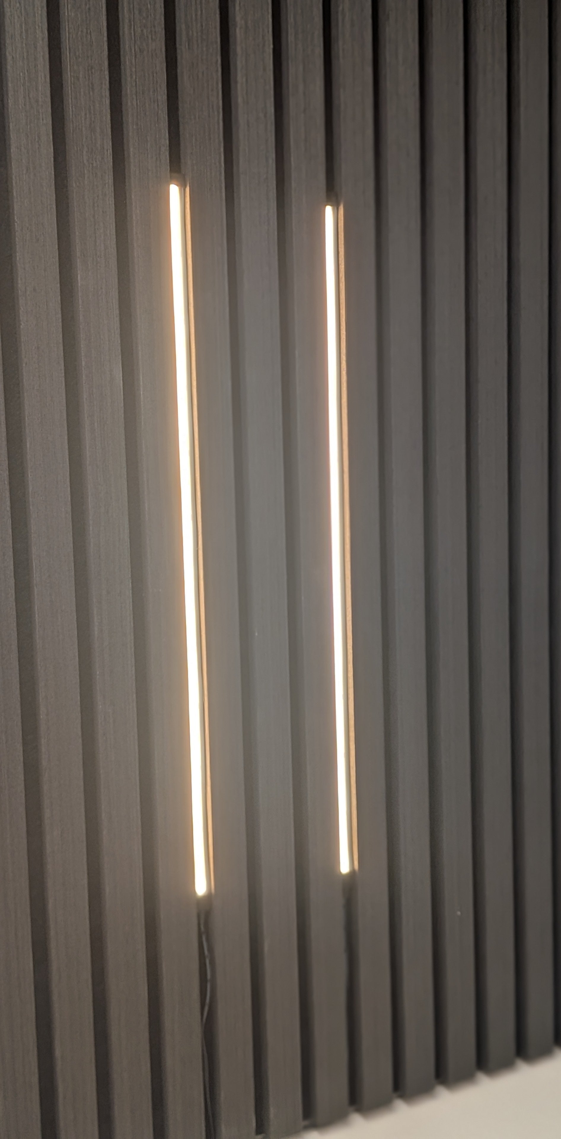 Invisible LED Lighting Kit for Acoustic Slate Wall Panels.
