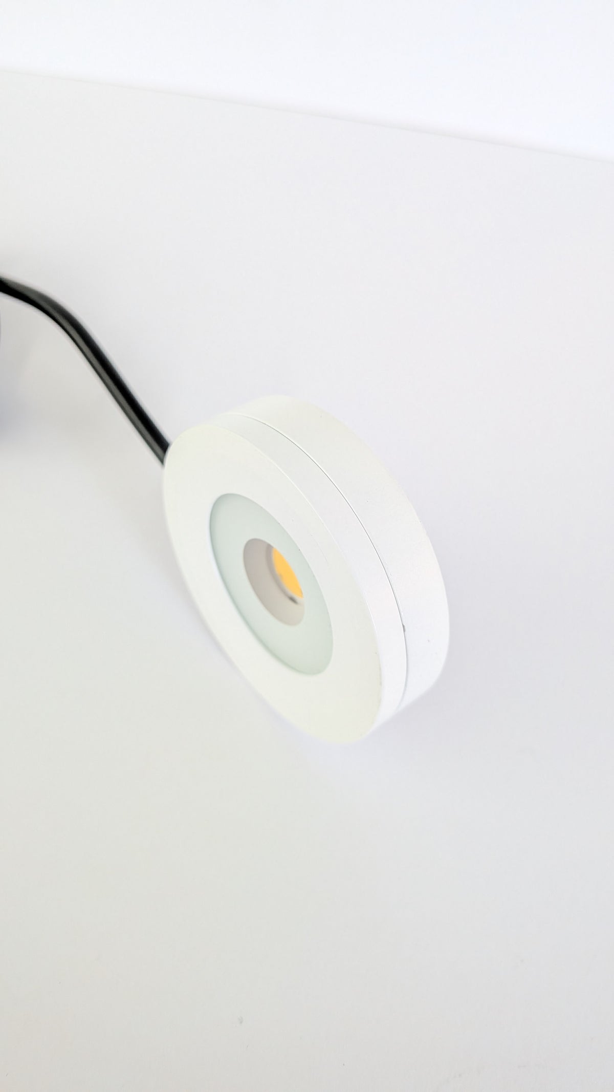 Surface mounted LED downlight for under cabinets, 15mm slim profile, mains powered
