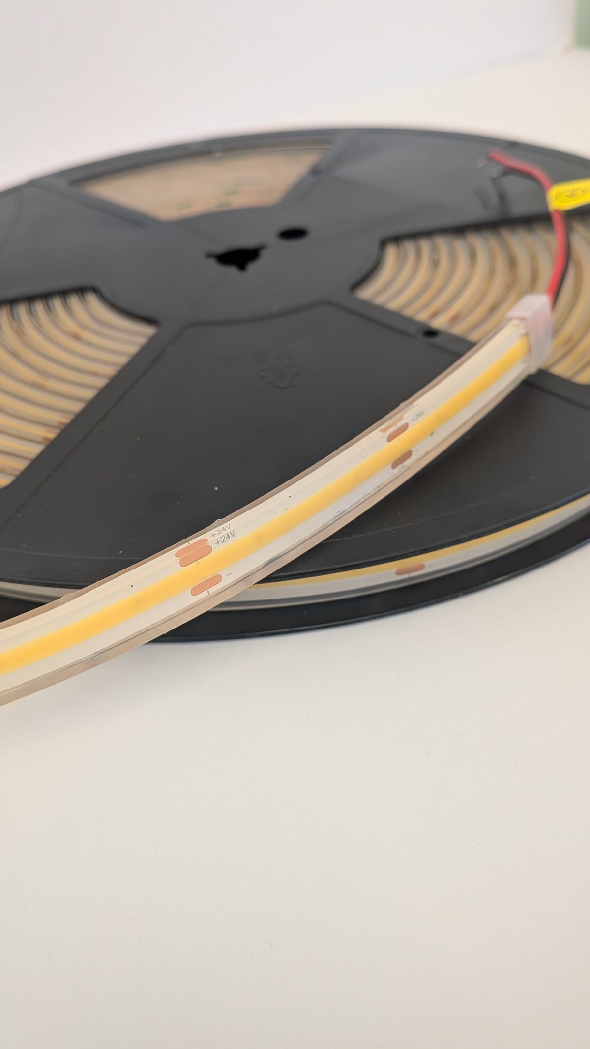IP68 outdoor LED strip with a continuous dotless COB finish, warm white