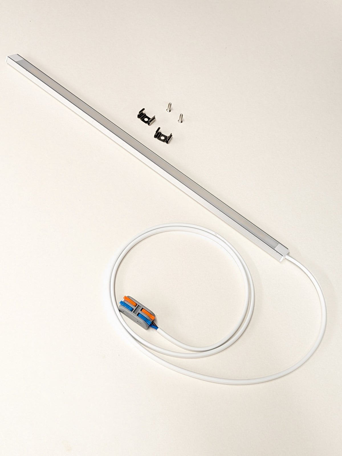 Dimmable 230V LED strip for under cabinets, connects straight to mains